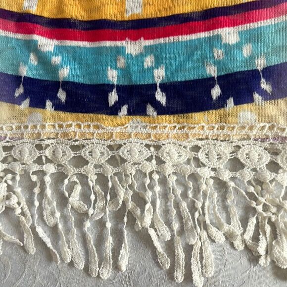 Almost Famous Women's Multicolor Fringe Top Bohemian Plus Size 2X - Picture 4 of 9